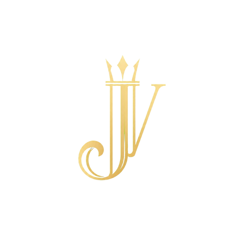 Logo JV doré sur fond transparent